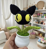 Handmade Jiji Cat Crochet Flower Pot  Kiki's Delivery Service Plush
