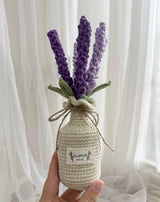 Knit Crochet Lavender Bouquet  Handmade Amigurumi Flower Arrangement