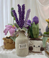 Knit Crochet Lavender Bouquet  Handmade Amigurumi Flower Arrangement