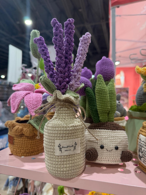 Knit Crochet Lavender Bouquet  Handmade Amigurumi Flower Arrangement
