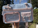 Pastel Ita Bag with Clear Window Pin Display Pocket | Blue Pink Polka Dot JK Shoulder Bag | Kawaii Coquette Crossbody Detachable Strap