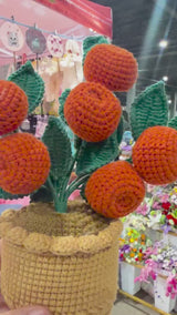 Crochet Orange Tree in Pot - Handmade Amigurumi Citrus Plant Decor