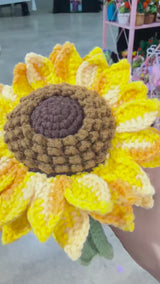 Giant Crochet Sunflower Stem - Handmade Amigurumi Forever Flower